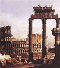 Bernardo Bellotto Capriccio with the Colosseum painting